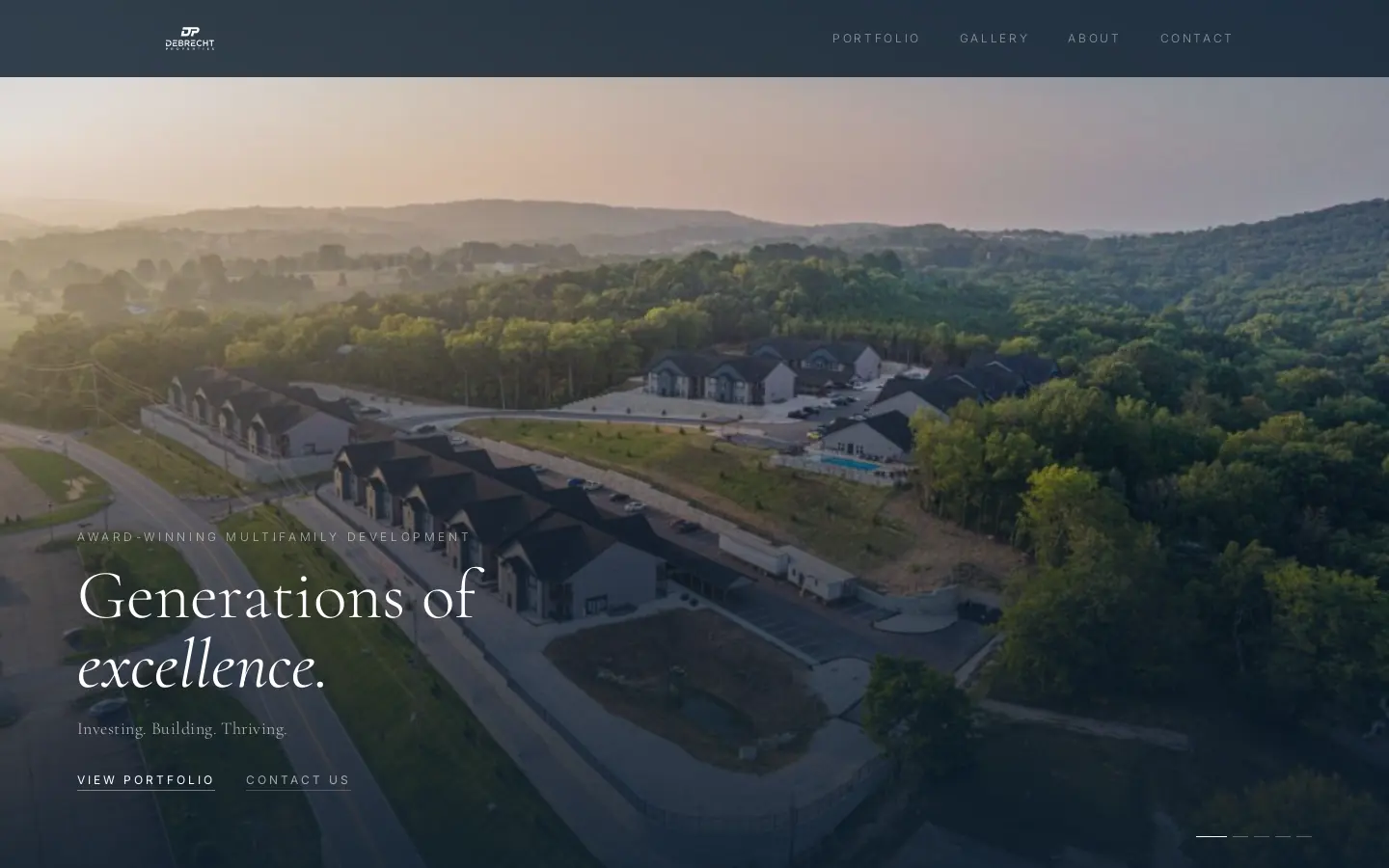 Debrecht Properties website, home page