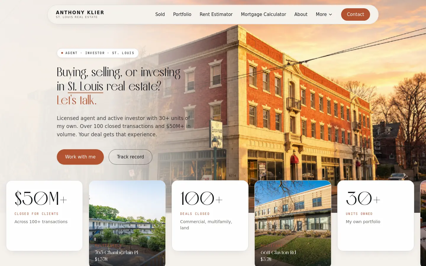 Anthony Klier website, home page